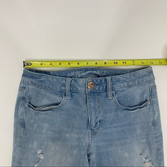 American Eagle Distressed 360° Super Stretch Skinny Jean Jeggings Light Wash 6 - Picture 12 of 16